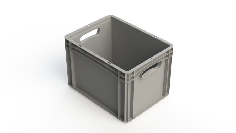 Přepravka Basicline 2742/0003 šedá, OÚ, uzavřená